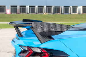 AGM C8 Corvette Visible Carbon Fiber High Wing Spoiler AG Motorsports