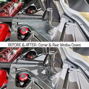 AGM C8 Corvette Carbon Fiber Engine Appearance Rear Window Covers AG Motorsports