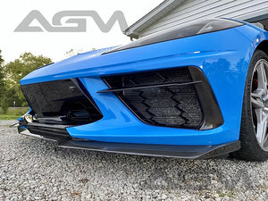 AGM C8 Corvette Carbon Fiber "STEALTH" Front Splitter (no winglets) AG Motorsports