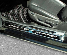 Load image into Gallery viewer, 2005-2009 MUSTANG V6GT - DOOR SILLS ETCHED MUSTANG 4PC  POLISHED STAINLESS STEEL
