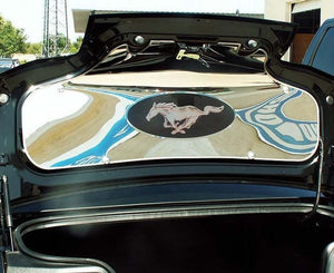 2005-2014 MUSTANG - TRUNK PANEL PONY GRAPHIC WITH POLISHED TRIM RING | STAINLESS STEEL & VINYL