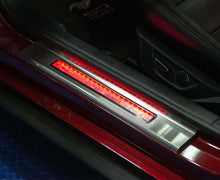 Load image into Gallery viewer, 2015-2020 MUSTANG - ILLUMINATED DOOR SILLS W/PONY EMBLEM &amp; MUSTANG LETTERING 2PC | STAINLESS STEEL, CHOOSE LED COLOR
