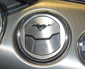 2015-2020 MUSTANG 50TH - A/C VENT ETCHED PONY STYLE TRIM KIT 2PC | BRUSHED STAINLESS STEEL