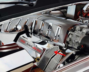 2008-2011 CHALLENGER/CHARGER/MAGNUM/300 SRT8 - FUEL RAIL COVERS W/LEDS & SRT8 BADGE | STAINLESS, CHOOSE INTAKE/LED COLOR | AFTER-MARKET INTAKE SYSTEM