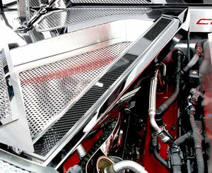 2020-2024 C8 CORVETTE COUPE - PERFORATED HEADER GUARD COVER KIT W/REAR CROSSMEMBER COVERS W/CARBON FIBER TOP PLATE | CHOOSE FINISH | BRUSHED FINISH - PERFORATED HEADER GUARD COVER