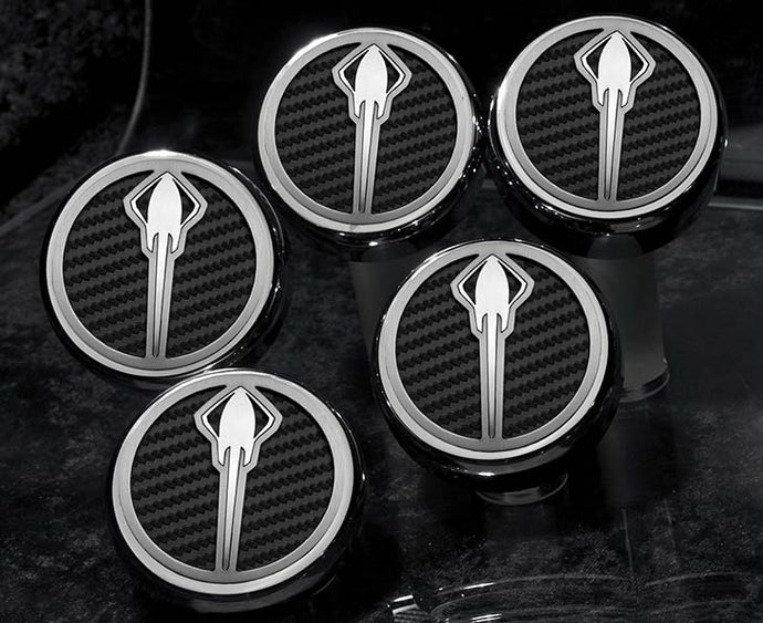 2014-2019 Z06/Z51/C7 CORVETTE - STINGRAY EMBLEM FLUID CAP COVERS AUTOMATIC TRANSMISSION 5PC | CHOOSE COLOR