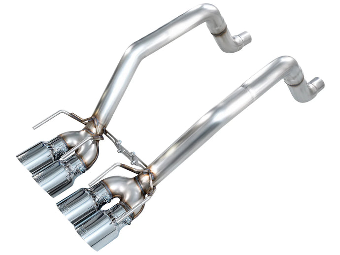 AWE Track Edition Axleback Exhaust for C6 Chevrolet Corvette 6.0L (2005-2007) and 6.2L (2008) - Chrome Silver Tips SKU 3020-42660