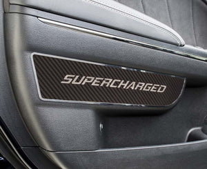 2011-2018 DODGE CHARGER -'SUPERCHARGED' CARBON FIBER FRONT DOOR BADGES | CARBON FIBER & STAINLESS STEEL