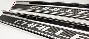 2008-2023 CHALLENGER - CARBON FIBER DOOR SILLS W/POLISHED CHALLENGER INLAY | CARBON FIBER/STAINLESS, OPTIONAL LED | NO LED (PLAIN)