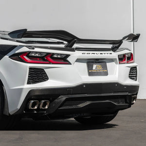 Corvette C8 Z06 Conversion Style Rear High Wing Spoiler Carbon Fiber