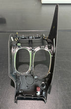 Load image into Gallery viewer, Corvette C6 Center Console Bezel with Yellow Stitching OEM GM Carbon Fiber Hydro Gunmetal NON F55
