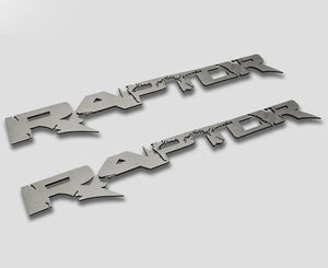 2010-2014 FORD RAPTOR - RAPTOR BADGES 2PC | STAINLESS STEEL, CHOOSE FINISH & SIZE | Polished 12"