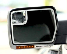 Load image into Gallery viewer, 2010-2014 FORD RAPTOR - ETCHED &#39;RAPTOR&#39; SIDE VIEW MIRROR TRIM 4PC | BRUSHED STAINLESS
