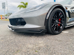 2014 - 2019 Corvette C7 Z06 Grand Sport Stingray Front Splitter - Carbon Fiber / Custom Painted