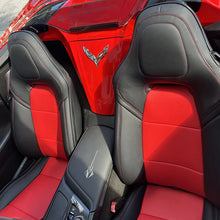 Load image into Gallery viewer, 2014-19 Corvette C7 BLACK with RED Leather Seat Covers Stingray Interior from Kustom Cover
