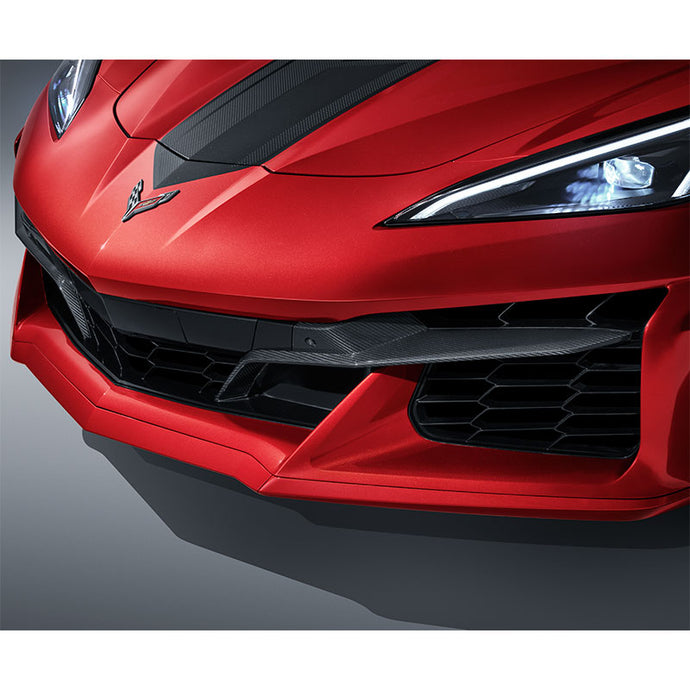 2024 2025 2026 C8 Corvette Z06 Visible Carbon Fiber Front Grille Inserts Bezels with Cameras