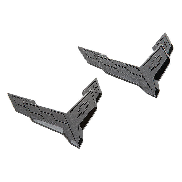 2024 2025 2026 C8 Corvette Z06 Carbon Flash Metallic STEALTH Crossed Flag Emblems Convertible Front and Rear