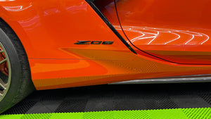 2024 2025 2026 C8 Corvette Z06 Bodyside Emblems Z06 Script Badge Carbon Flash Metallic