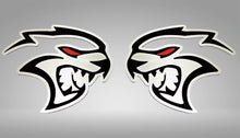 Load image into Gallery viewer, 2015-2023 DODGE CHALLENGER HELLCAT REDEYE - REDEYE HELLCAT BADGES 2PC BRUSHED STAINLESS STEEL | CHOOSE REAL CARBON FIBER OR COLOR INLAY | REAL CARBON FIBER
