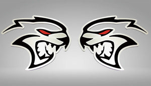 2015-2023 DODGE CHALLENGER HELLCAT REDEYE - REDEYE HELLCAT BADGES 2PC BRUSHED STAINLESS STEEL | CHOOSE REAL CARBON FIBER OR COLOR INLAY | REAL CARBON FIBER