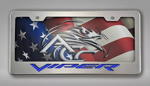 DODGE VIPER GEN 3-5 TAG FRAME STAINLESS STEEL VIPER FONT | CHOOSE INLAY