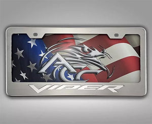 DODGE VIPER GEN 3-5 TAG FRAME STAINLESS STEEL VIPER FONT | CHOOSE INLAY