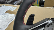 Load image into Gallery viewer, Corvette C8 Z06 OEM GM Carbon Fiber Steering Wheel Interior Leather or Suede Mircofiber with Red Stitching and Center Stripe

