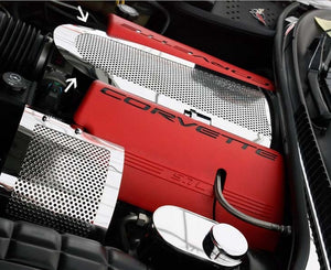 1997-2004 C5/Z06 CORVETTE - PLENUM COVER LOW PROFILE | PERFORATED STAINLESS STEEL