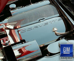 1999-2004 C5/Z06 CORVETTE - FUEL RAIL COVERS CORVETTE STYLE 2PC W/OIL CAP COVER | STAINLESS STEEL