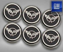 Load image into Gallery viewer, 1997-2004 C5Z06 CORVETTE - C5 CROSS FLAG EMBLEM FLUID CAP COVERS 6PC  MANUAL TRANS, CHOOSE COLOR
