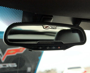 2006-2013 C6 CORVETTE Z06 - REAR VIEW MIRROR TRIM Z06 505HP STYLE [STANDARD]  BRUSHED STAINLESS