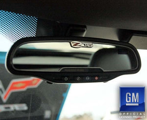 2006-2013 C6 CORVETTE Z06 - REAR VIEW MIRROR TRIM Z06 505HP STYLE [STANDARD]  BRUSHED STAINLESS