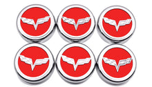 Load image into Gallery viewer, 2005-2013 C6 CORVETTE - CROSSED FLAG FLUID CAP COVERS 6PC MANUAL TRANSMISSION | CHOOSE COLOR
