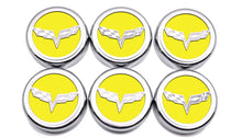 Load image into Gallery viewer, 2005-2013 C6 CORVETTE - CROSSED FLAG FLUID CAP COVERS 6PC MANUAL TRANSMISSION | CHOOSE COLOR
