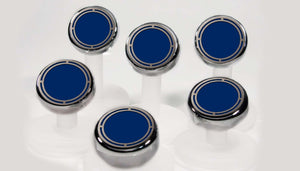 1997-2013 C5/C6 CORVETTE - SLOTTED STYLE ENGINE FLUID CAP COVERS 6PC MAN.TRANS. | CHOOSE INLAY COLOR