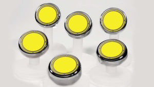 1997-2013 C5/C6 CORVETTE - SLOTTED STYLE ENGINE FLUID CAP COVERS 6PC MAN.TRANS. | CHOOSE INLAY COLOR