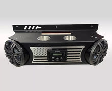 Load image into Gallery viewer, HUMVEE M998 KENWOOD WATERPROOF RADIO CONSOLE, TEXTURED BLACK POWDER COAT W/AMERICAN FLAG
