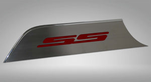 2010-2015 CAMARO SS - DOOR PANEL KICK PLATES 'SS' STYLE 2PC | BRUSHED STAINLESS, CHOOSE INLAY COLOR