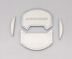 2010-2015 CAMARO - ROUND AC VENT COVERS ETCHED SUPERCHARGED 8PC  BRUSHED STAINLESS STEEL