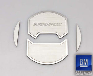 2010-2015 CAMARO - ROUND AC VENT COVERS ETCHED SUPERCHARGED 8PC  BRUSHED STAINLESS STEEL