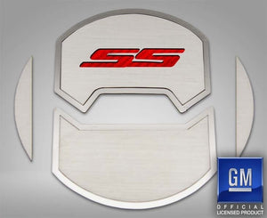 2010-2015 CAMARO SS - ROUND A/C VENT DUCT COVERS DELUXE 'SS' 8PC | BRUSHED STAINLESS, CHOOSE INLAY COLOR