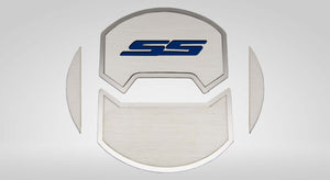 2010-2015 CAMARO SS - ROUND A/C VENT DUCT COVERS DELUXE 'SS' 8PC | BRUSHED STAINLESS, CHOOSE INLAY COLOR