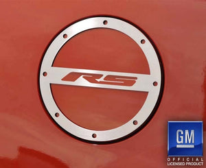 2010-2019 CAMARO RS - RS FUEL DOOR COVER | STAINLESS STEEL, CHOOSE FINISH | BRUSHED