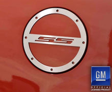 Load image into Gallery viewer, 2010-2019 CAMARO SS - FUEL CAP COVER &quot;SS&quot; STYLE | STAINLESS STEEL, CHOOSE FINISH | BRUSHED
