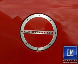 2010-2018 CAMARO- GAS CAP COVER 'CAMARO' STYLE | STAINLESS STEEL, CHOOSE FINISH | POLISHED