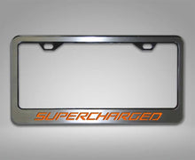 Load image into Gallery viewer, CAMARO - CUSTOM SUPERCHARGED LICENSE PLATE FRAME | STAINLESS STEEL, CHOOSE COLOR
