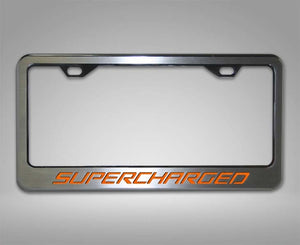 CAMARO - CUSTOM SUPERCHARGED LICENSE PLATE FRAME | STAINLESS STEEL, CHOOSE COLOR