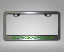 Load image into Gallery viewer, CAMARO - CUSTOM SUPERCHARGED LICENSE PLATE FRAME | STAINLESS STEEL, CHOOSE COLOR
