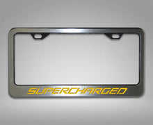 Load image into Gallery viewer, CAMARO - CUSTOM SUPERCHARGED LICENSE PLATE FRAME | STAINLESS STEEL, CHOOSE COLOR
