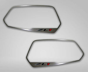 2010-2013 CAMARO ZL1 - SIDE VIEW MIRROR TRIM ZL1 STYLE 2PC | BRUSHED STAINLESS STEEL